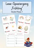 Vorschau - Arbeitsblätter - Lesespaziergang Frühling, Deutsch Klasse 1 - Deckblatt