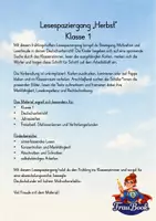 Vorschau - Arbeitsblätter - Lesespaziergang Frühling, Deutsch Klasse 1 - Seite 1
