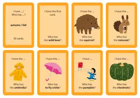 Vorschau - Spiele - Lesespiel Englisch: I have, who has? - Autumn / Fall (Herbst Wortschatz) - Seite 1