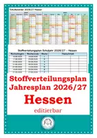 Vorschau - Arbeitsblätter - Stoffverteilungsplan. Jahresplan für das Schuljahr 2026/27 Hessen zum Bearbeiten - Deckblatt