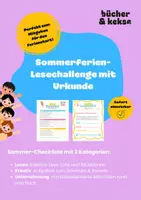 Vorschau - Arbeitsblätter - Sommerferien-Lesechallenge: Checkliste & Urkunde für den Ferienstart - Deckblatt
