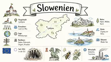 Vorschau - Arbeitsblätter - Arbeitsblatt "Slowenien" + Onlineübung & MP3 + Infografik - Seite 1