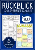 Vorschau - Arbeitsblätter - 10. Klasse Rückblick & Ausblick auf den neuen Abschnitt - Steckbrief für das Schuljahresende - Deckblatt