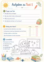 Vorschau - Arbeitsblätter - Schulstart-Leseheft für die Grundschule – 24 Seiten mit Lesetexten, Leseverständnis, Wortschatz-Rätseln & kreativen Aufgaben | Klasse 2–4 - Seite 3
