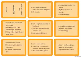 Vorschau - Spiele - Who am I? – 25 herbstliche Rätselkarten (Englisch, Klasse 5/6) - Seite 1