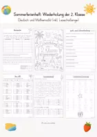 Vorschau - Arbeitsblätter - Sommerferienheft: Wiederholung 2. Klasse (Deutsch und Mathematik) - Deckblatt