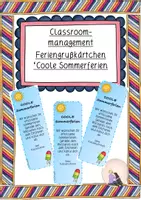 Vorschau - Arbeitsblätter - Grußkärtchen "Coole Sommerferien" Feriengruß - Deckblatt