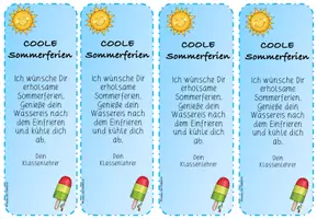 Vorschau - Arbeitsblätter - Grußkärtchen "Coole Sommerferien" Feriengruß - Seite 3