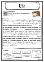 Vorschau - Unterrichtsreihen - Uhr Lückentext mit Wortspeicher Hörverstehen und Suchsel - Seite 1