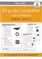 Vorschau - Arbeitsblätter - 20 große Lesezettel - Ende Kl. 1 & Kl. 2 - Deckblatt
