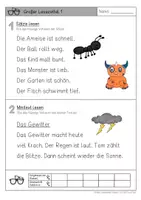 Vorschau - Arbeitsblätter - 20 große Lesezettel - Ende Kl. 1 & Kl. 2 - Seite 1