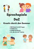 Vorschau - Stationenlernen - Kreativ durch den Sommer – 4 Sprechspiele für DaZ | Sprachförderung | Sommerschule | Klasse 1–4 - Deckblatt
