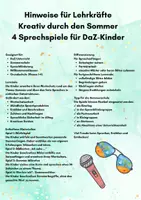 Vorschau - Stationenlernen - Kreativ durch den Sommer – 4 Sprechspiele für DaZ | Sprachförderung | Sommerschule | Klasse 1–4 - Seite 1