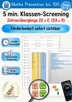 Vorschau - Fördermaterial/Inklusion - 5 min. Klassen-Screening, Zehnerübergänge ZE ± E (53 ± 9) (Förderdiagnostik) - Deckblatt