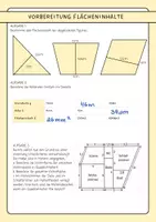 Vorschau - Arbeitsblätter - Flächeninhalte Parallelogramm, Trapez, Dreieck - Seite 1