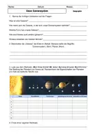 Vorschau - Arbeitsblätter - Das Sonnensystem - Deckblatt