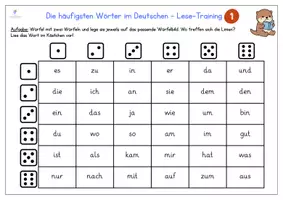Vorschau - Spiele - Lesen - Blitzlesen - 100 häufigste Wörter - Klasse 1-3 - Spiel - Seite 2