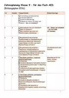 Vorschau - Arbeitsblätter - AKTUELL! Stoffverteilungsplan / Jahresplanung AES 9 - editierbar - Seite 1