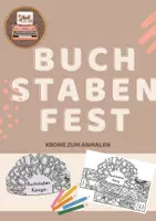 Vorschau - Mal- und Bastelvorlagen - Buchstabenfest Krone zum Bemalen und Basteln - Deckblatt