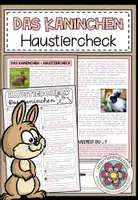Vorschau - Arbeitsblätter - DAS KANINCHEN - Haustiercheck - Deckblatt