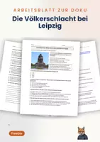 Vorschau - Arbeitsblätter - Arbeitsblatt zur Doku: Die Völkerschlacht bei Leipzig - Deckblatt