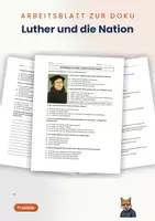 Vorschau - Arbeitsblätter - Arbeitsblatt zur Doku: Luther und die Nation - Deckblatt