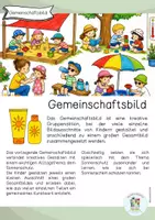 Vorschau - Mal- und Bastelvorlagen - Gemeinschaftsbild / Sommer / Sonnenschutz / Ausmalbild / Kindergarten / Grundschule / Sprachförderung / KITA - Seite 1