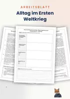Vorschau - Arbeitsblätter - Arbeitsblatt + Quellen: Alltag im Ersten Weltkrieg (mit Feldpostbriefen) - Deckblatt