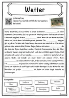 Vorschau - Unterrichtsreihen - Wetter Lückentext mit Wortspeicher Hörverstehen und Suchsel - Seite 1