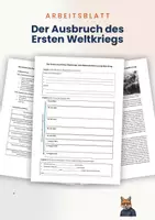 Vorschau - Stundenentwürfe - Arbeitsblatt + Quelle: Der Ausbruch des Ersten Weltkriegs - Deckblatt