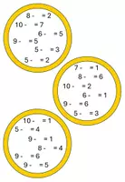 Vorschau - Spiele - Spiel "Finde den Zwilling" (Ergänzungen Subtraktionen/Subtrahieren ZR10) - Seite 2