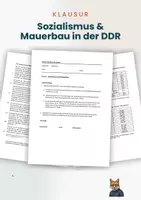 Vorschau - Test - Klausur + Erwartungsbild: Sozialismus & Mauerbau in der DDR - Deckblatt