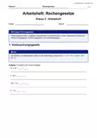 Vorschau - Arbeitsblätter - Arbeitsheft Rechengesetze - Deckblatt