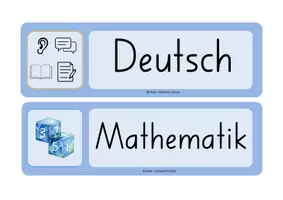 Vorschau - Präsentationen/Tafelbilder - Tagestransparenz für Schweizer Schulfächer, Morgenkreis, Tagesablauf - Seite 1
