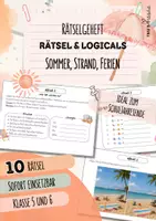 Vorschau - Arbeitsblätter - 10 Rätsel & Logicals | Rätselgeheft | Sommer-Edition | Sommerferien | Klasse 5 und 6 | Heftchen - Deckblatt