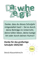 Vorschau - Arbeitsblätter - Das wahre Zeugnis/ Dankesbotschaften für Sek 1 und Sek 2 (als Zeugnisbeigabe) - editierbar - Seite 3