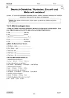 Vorschau - Arbeitsblätter - Einzahl Mehrzahl Deutsch Klasse 4 - Seite 1