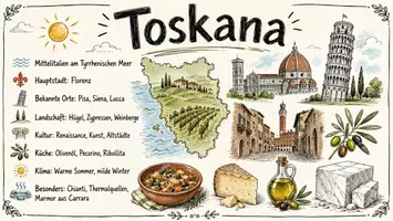 Vorschau - Arbeitsblätter - AB mit Fragen zum Thema "Toskana" + Lösungsblatt + Infografik - Seite 2