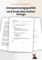 Vorschau - Arbeitsblätter - Klassenarbeit: Entspannungspolitik & Ende des Kalten Kriegs - Deckblatt