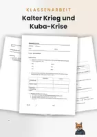 Vorschau - Arbeitsblätter - Klassenarbeit: Kalter Krieg & Kuba-Krise - Deckblatt