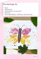 Vorschau - Mal- und Bastelvorlagen - Kunstprojekt Blätterdruck – Insekten mit Naturmaterialien gestalten (Kunst Klasse 1, 2, 3, 4 mit Anleitung & Vorlagen) - Seite 2