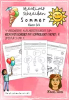 Vorschau - Arbeitsblätter - Kreatives Schreiben Sommer – Schreibanlässe & Geschichten schreiben (Deutsch Klasse 3, 4) - Deckblatt