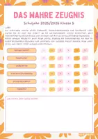 Vorschau - Arbeitsblätter - Wahres Zeugnis über Schüler:innen I Abschiedsgeschenk Sommerferien I Schülerzeugnis Vorlage + Planko zum selbst gestalten - Seite 2
