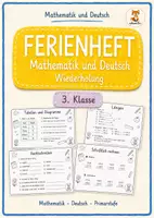 Vorschau - Arbeitsblätter - Ferienheft Klasse 3 Mathematik und Deutsch Arbeitsblätter - Deckblatt