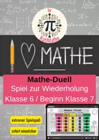 Vorschau - Arbeitsblätter - Mathe-Duell Wiederholung (Klasse 6) – Fit für Klasse 7 | Quiz & Spiel | Mit Lösungen | Das große Mathematik-Quiz - Deckblatt