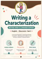 Vorschau - Arbeitsblätter - Writing a Characterization (Method Sheet with Language Support / EF - Q1 - Q2) - Deckblatt