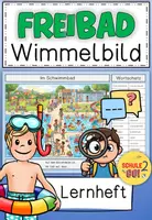 Vorschau - Arbeitsblätter - DaZ / IM SCHWIMMBAD / Wimmelbild - Deckblatt