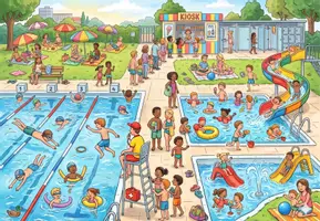 Vorschau - Arbeitsblätter - DaZ / IM SCHWIMMBAD / Wimmelbild - Seite 3