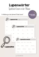 Vorschau - Stationenlernen - Lesen Klasse 1 - Lesespiel - Lupenwörter & -sätze - Deckblatt