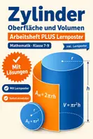 Vorschau - Arbeitsblätter - Zylinder Oberfläche und Volumen Arbeitsheft PLUS Lernposter - Deckblatt